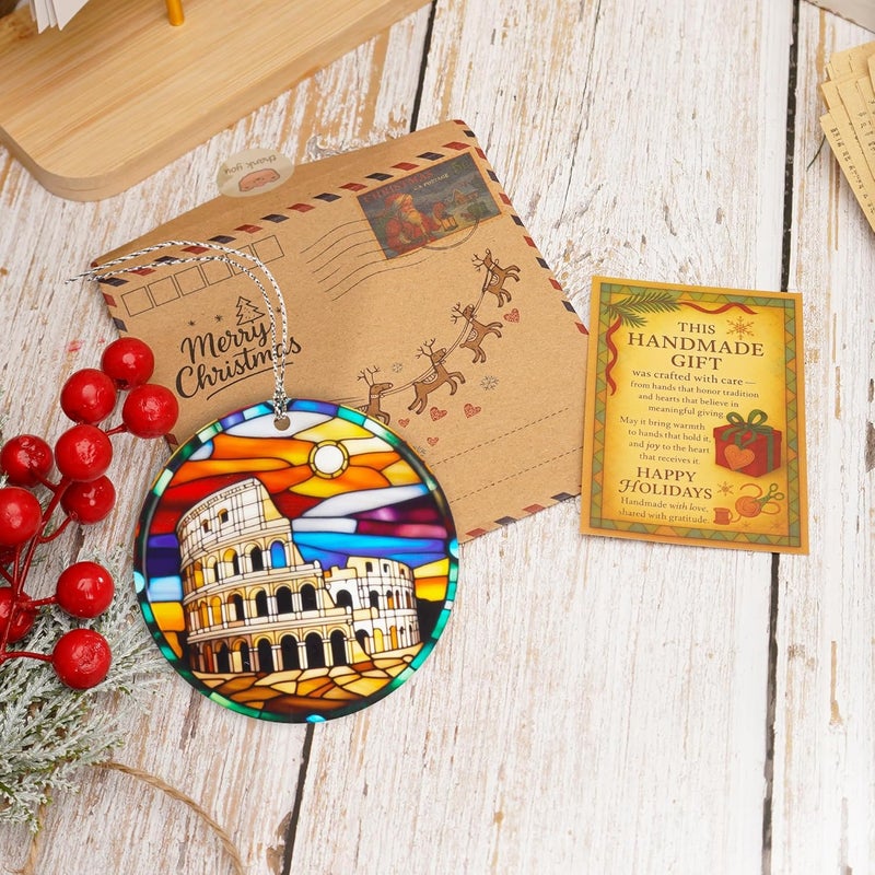 NELXI Italy Ornament, Christmas Ornaments 2025, Rome Colosseum Travel Souvenir for Tree, Italian Landmark Holiday Keepsake, Italy Christmas Decoration, Gift from Rome for Travelers - Image 2